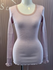 ウールシルク チュール付き長袖トップス 3サイズ fraly MAUVE