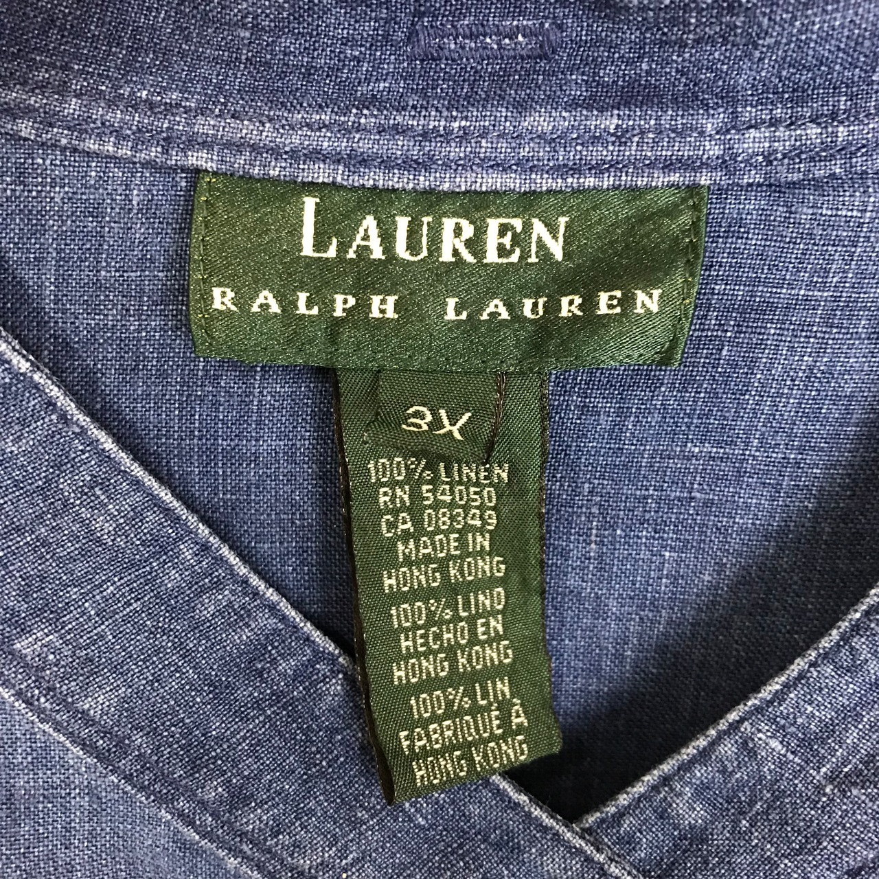 リネン100% 90s LAUREN RALPH LAUREN L/S SHIRTS ローレン ラルフ 