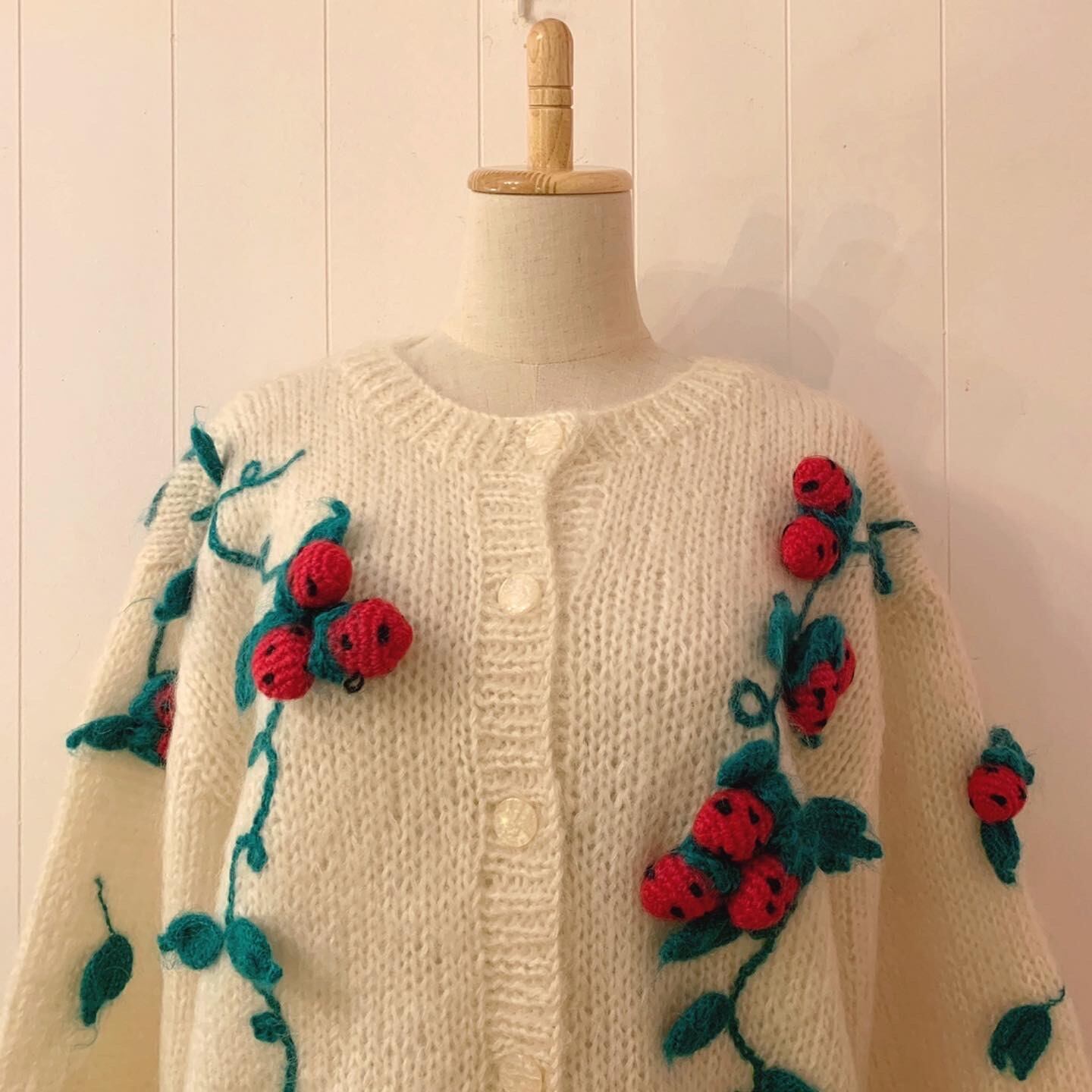 strawberry knit cardigan