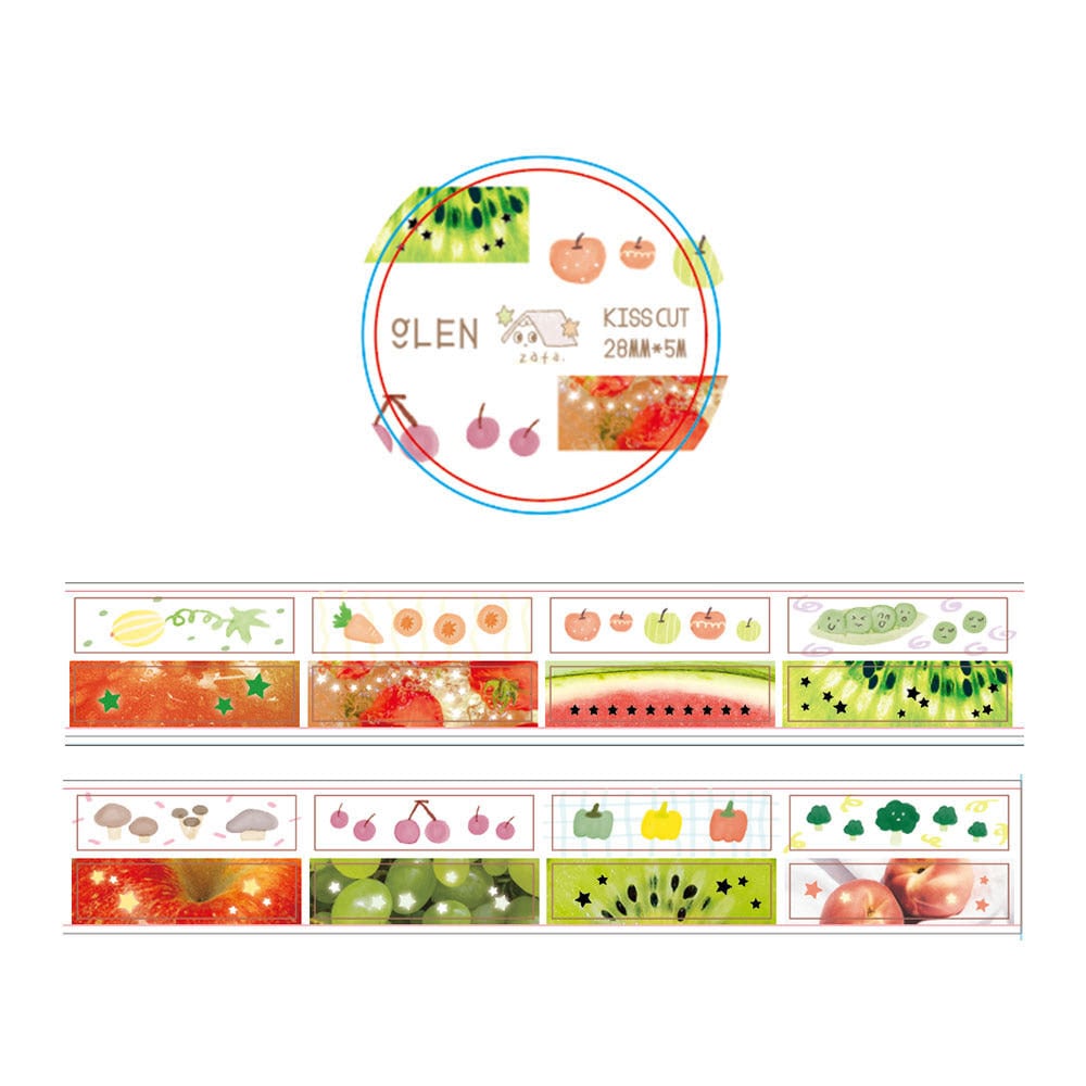 韓国作家　キスカット　マスキングテープ zafa】マスキングテープ 신선한 키스컷 glen キスカット | 韓国文具