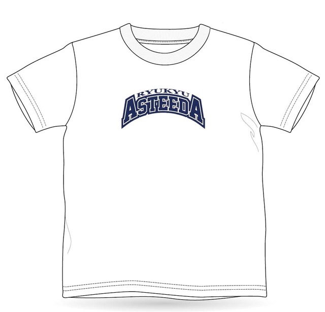 【男女兼用】ドライTシャツ  練習着・普段使いに！ 吸水性抜群！ 琉球アスティーダ　Tシャツ（ロゴ・ホワイト）0008