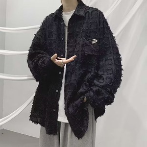 raw edge shirt with tassels(MT1346)