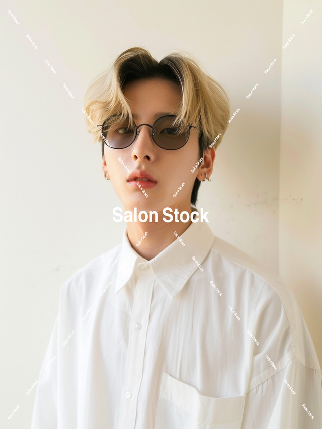 【メンズ】ハイトーンセンターパート