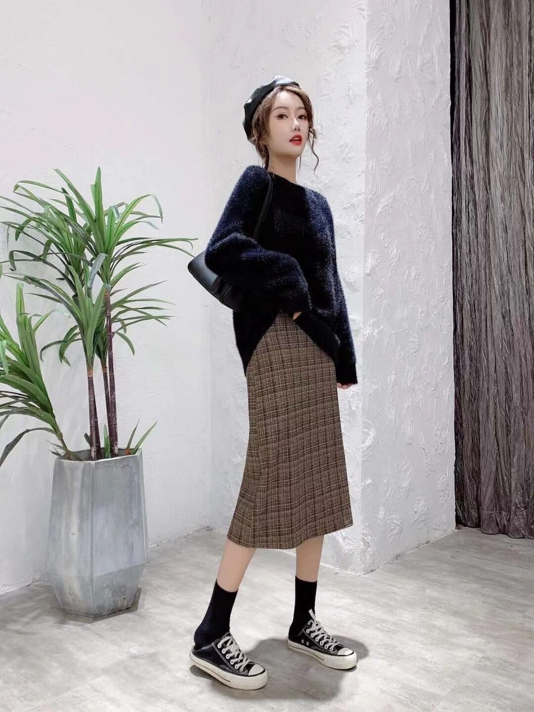 チェックタイトスカート