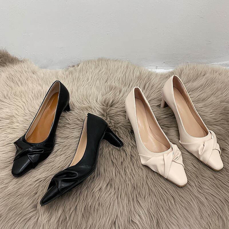 レッドカジュアルブラックヒール 靴 シューズ ハイヒール フェイクシューズ53967332127