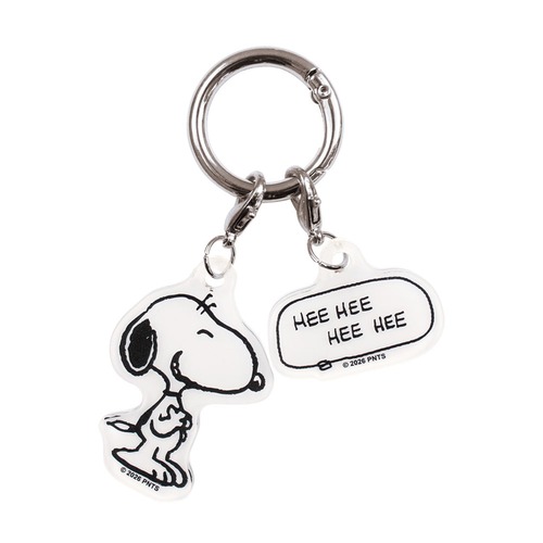 スヌーピー2チャームキーリング ブラック＆ホワイト/ホワイト(5916065)