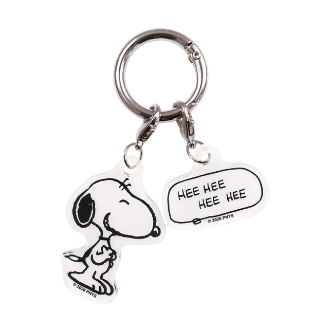 スヌーピー2チャームキーリング ブラック＆ホワイト/ホワイト(5916065)