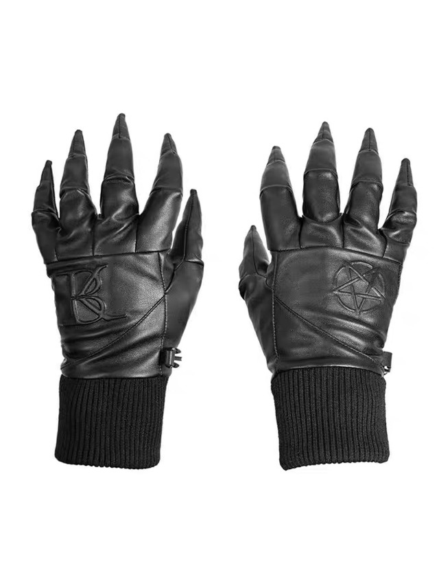 【ROCKSTA × BK】devil hand pu leather  gloves