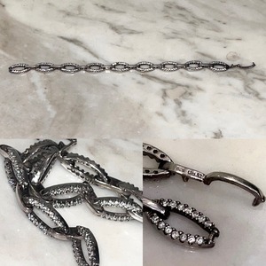 vintage silver oval link chain bracelet