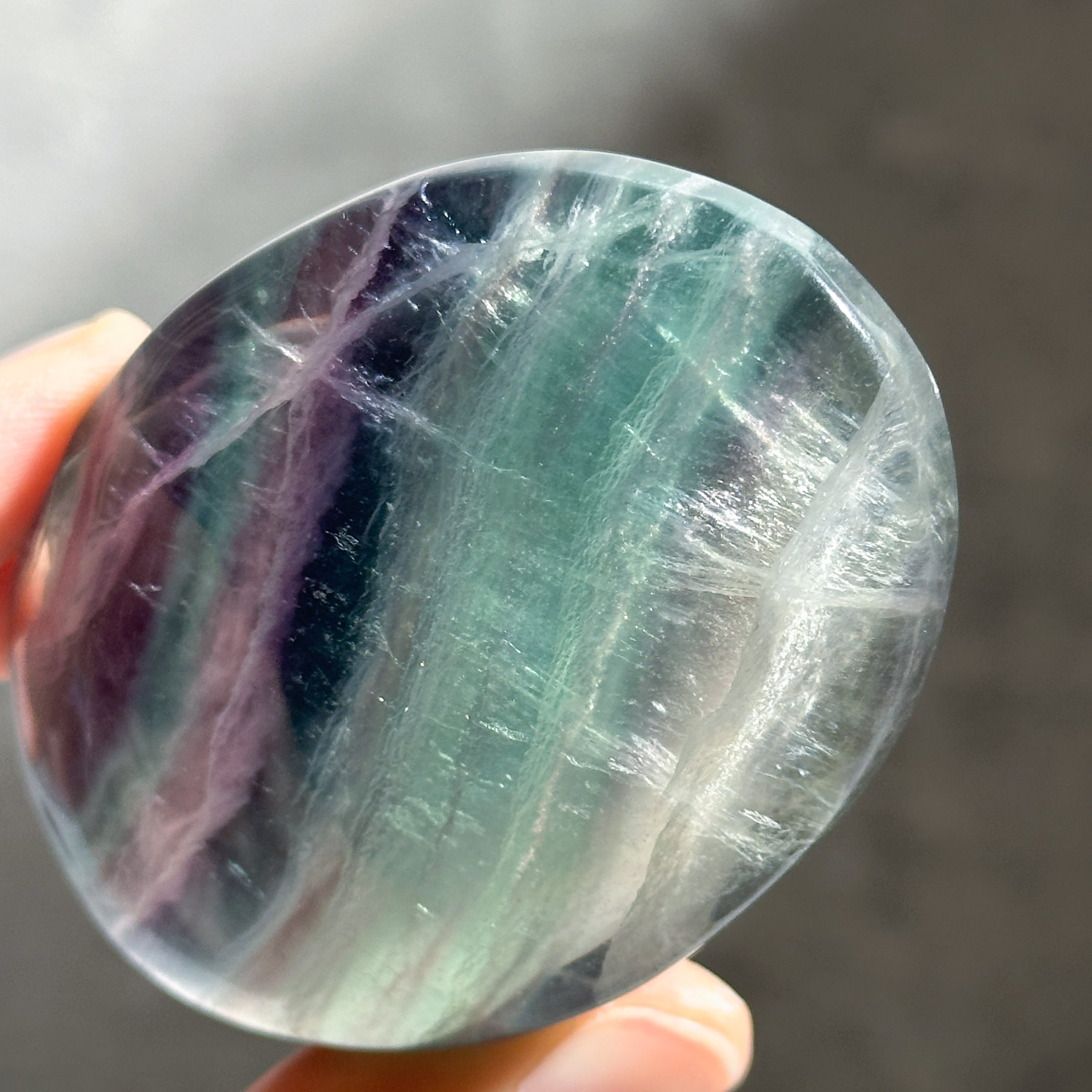レインボーフローライト パームストーン03◇ Rainbow Fluorite