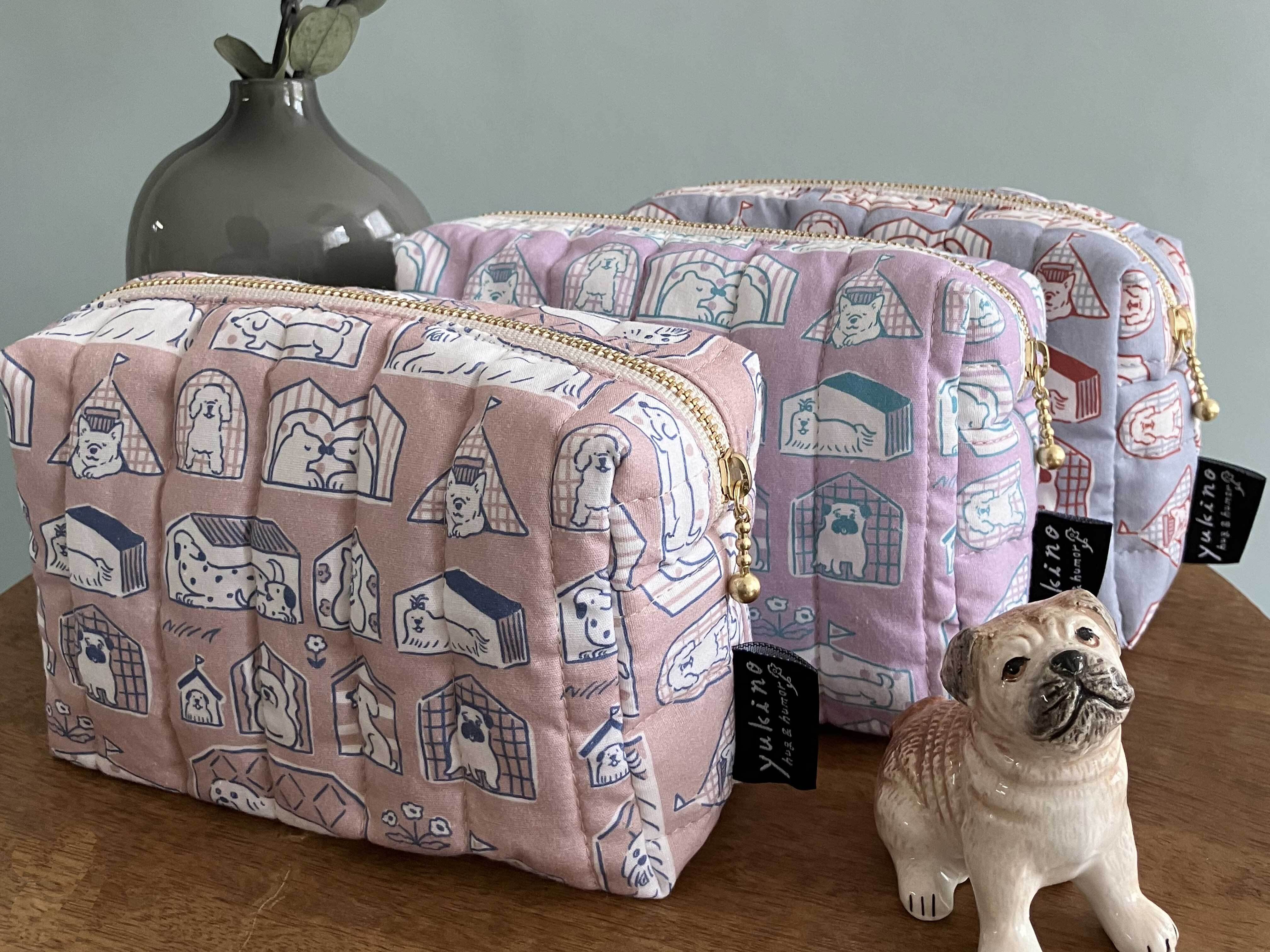 キルティングBOXポーチ「House Dog」