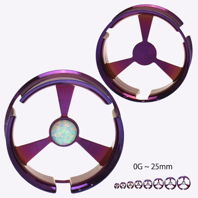 ボディピアス 12mm 14mm パープル エボリューション オパール ダブル