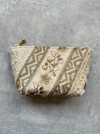écru  インド刺繍  マルチポーチ（SW） 　