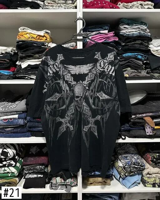 Y2K Tシャツ夏のヒップホップ赤ラウンドネック特大長袖 Tシャツメンズ