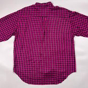 SACHIKO YAMAGUCHI サチコヤマグチ ギンガムチェック柄 レーヨン 長袖シャツ L程度/ピンク×ブラック メンズ