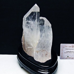 レムリアンシード 水晶 クラスター 原石 ブラジル ミナスジェライス州 コリント産 一点物 台座付属 182-8080