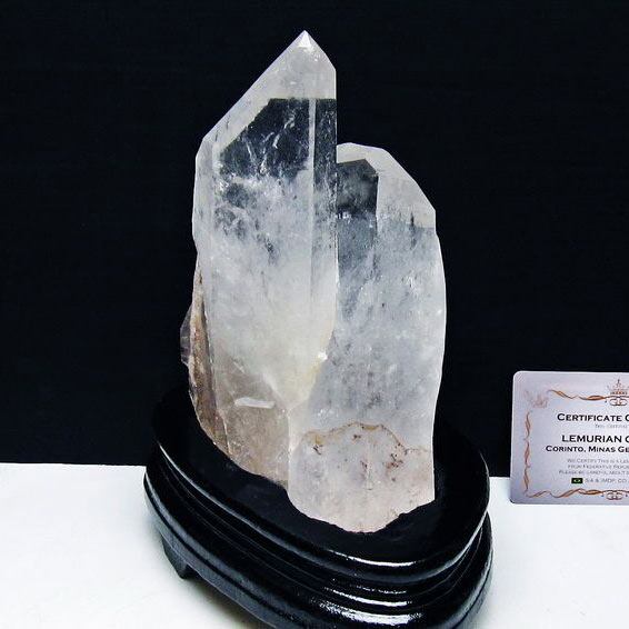 レムリアンシード 水晶 クラスター 原石 ブラジル ミナスジェライス州 コリント産 一点物 台座付属 182-8080