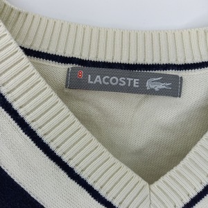 ラコステ　Vネック　コットンセーター　春ニット　オーバーサイズ　刺繍ロゴ