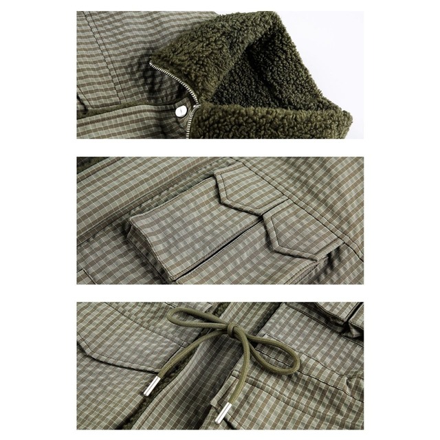 チェックミリタリーボアライナージャケット   R01240