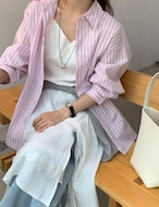 【新作5%OFF・3日間】Stripe Over-Fit Shirts_2colors