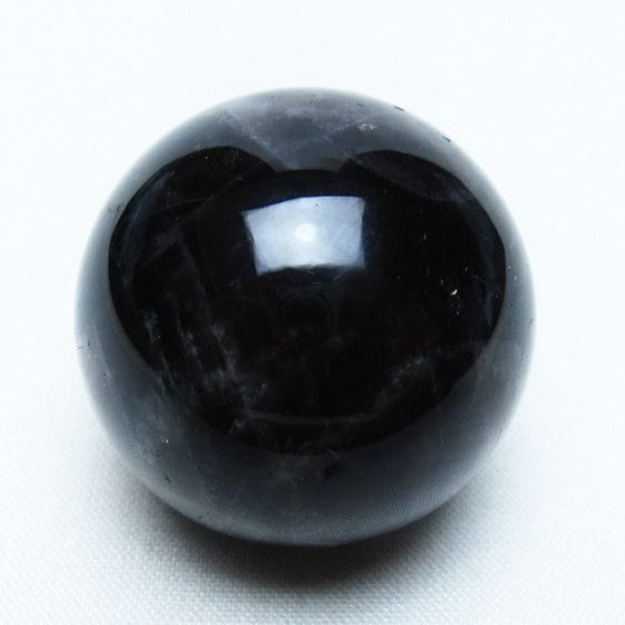 天然石 ブラック桜瑪瑙のスフィア　丸玉　置物G.141 モリオン 丸玉 34mm 黒水晶 スフィア 置物 一点物 141-8011 | 天然石