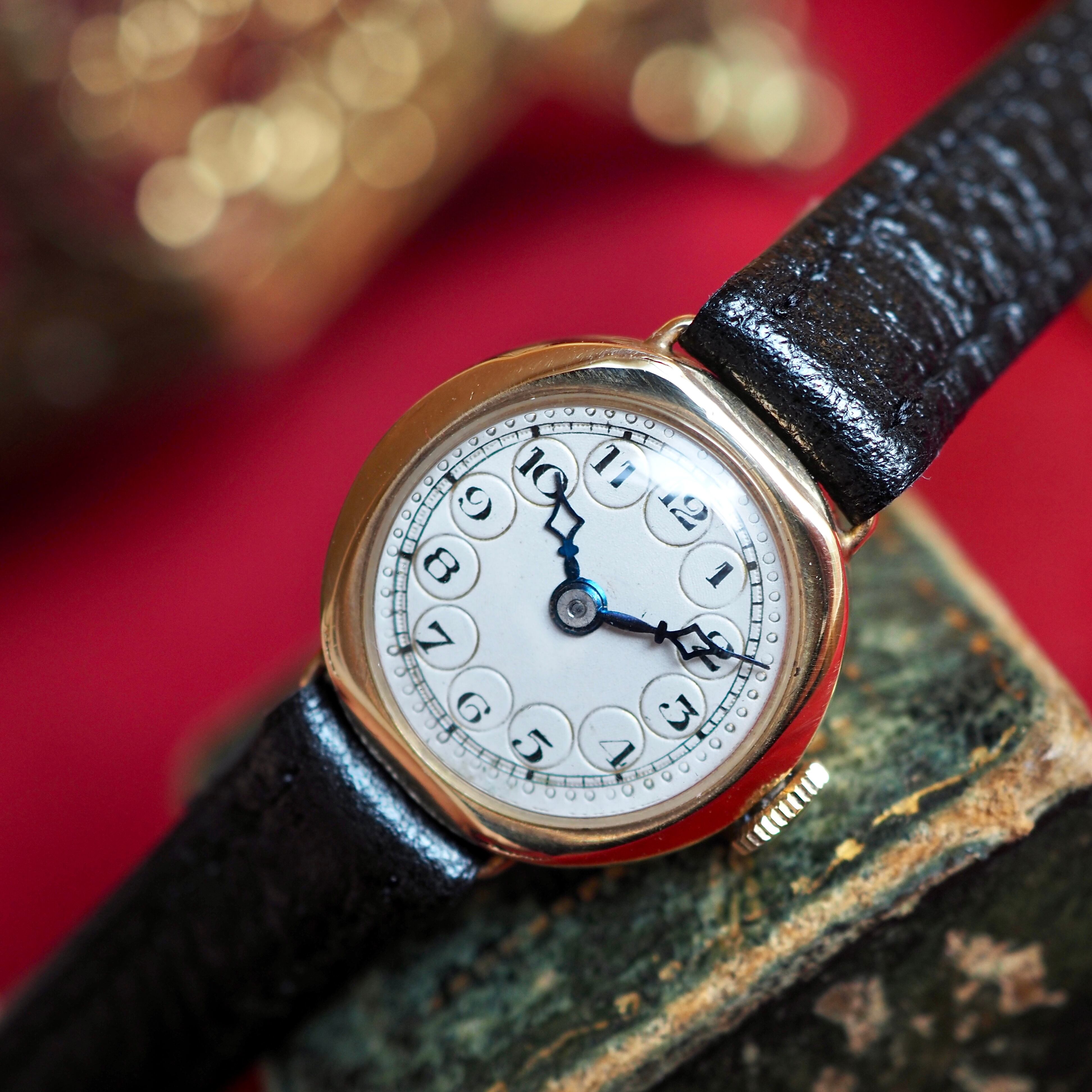 Swiss made antique 時計　スイス製　アンテイク時計 スイス時計 K9 金無垢 1930s テレフォンダイヤル アンティーク時計
