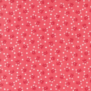 限定数2！55 X45cmカット販売  USAコットン サマータイム　可憐な小花柄/ダークピンク