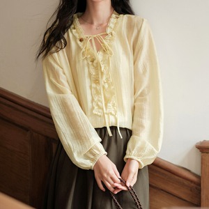 Frill Tie Sheer Blouse　R0231