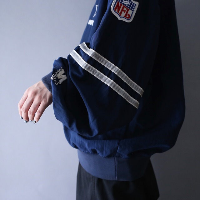 "STARTER×NFL" Dallas Cowboys over silhouette half-zip pullover