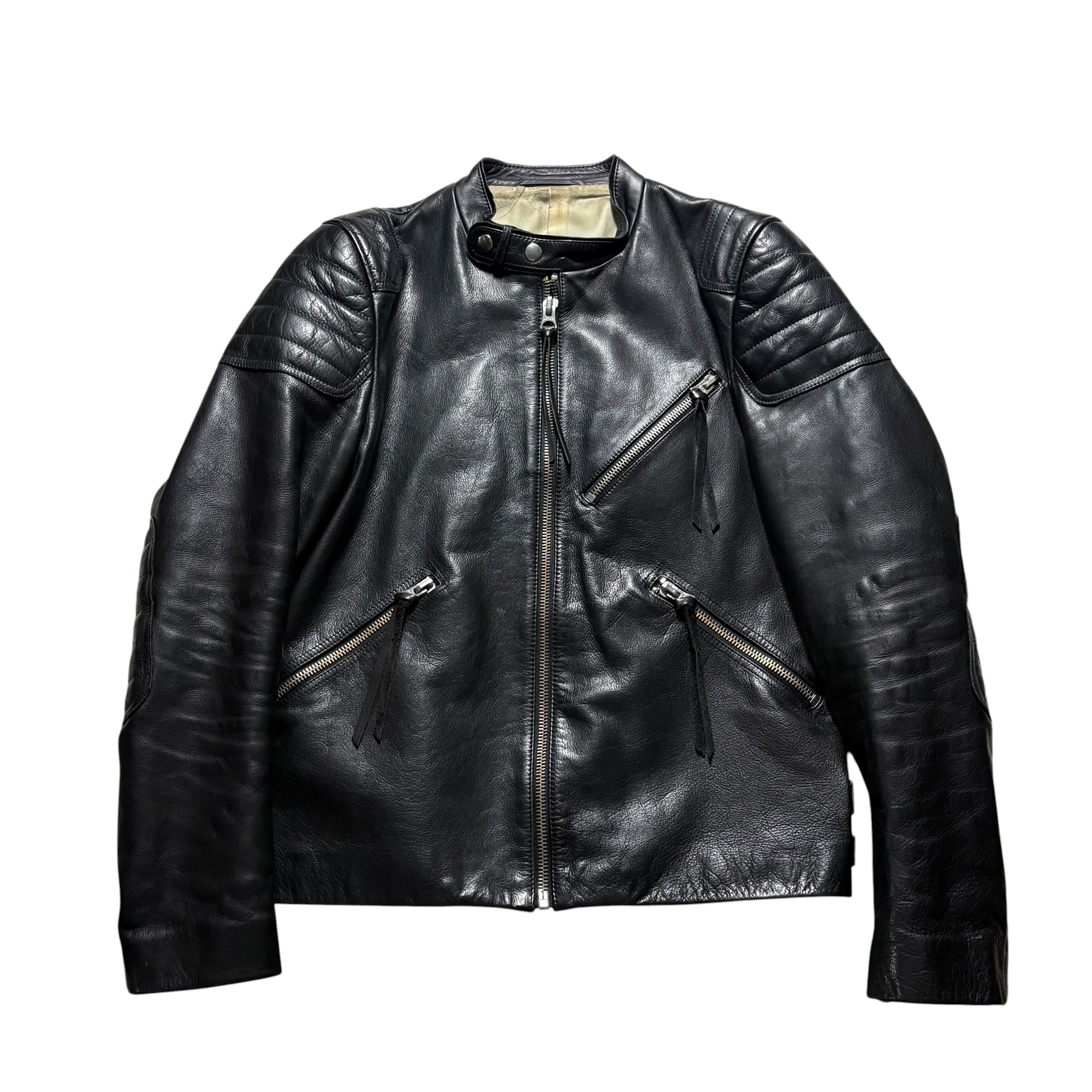 MARCO TAGLIAFERRI black leather tailored jacket | NOIR ONLINE