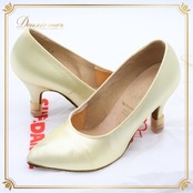 社交ダンス 衣装 スタンダード サイズ2 SUPADANCE 靴 シューズ レディース イエロー系 黄色 サテン ダンス ヒール 光沢 袋付き スタンダードシューズ おしゃれ ダンス用シューズ ヒール付き社交ダンス 競技用シューズ かわいいシューズ