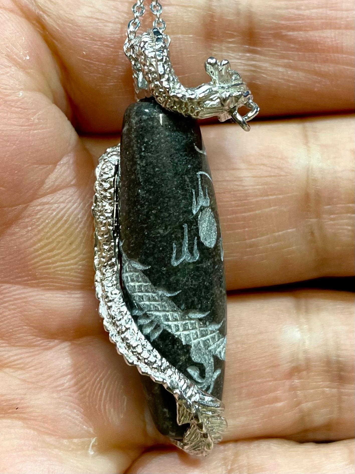 5) スーパー・ドラゴン「高千穂・天照石」龍神・天珠型PT(シルバー