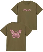 【X-girl】GLITTER BUTTERFLY LOGO S/S TEE【エックスガール】