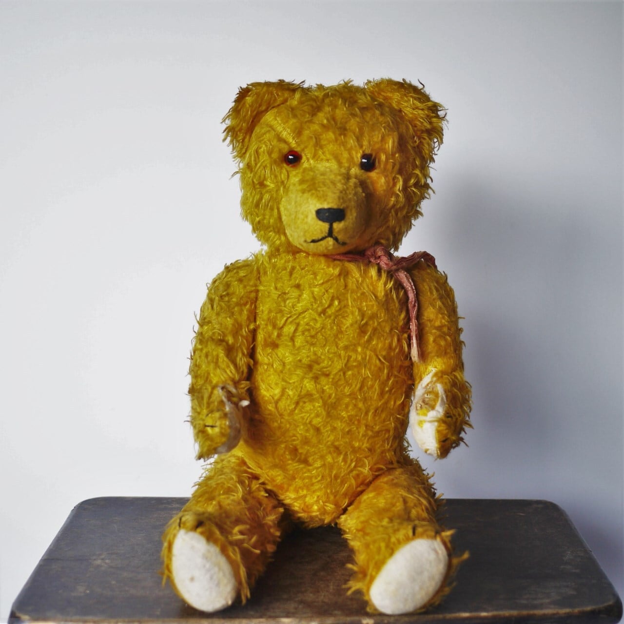 山吹色のテディベア 48cm ドイツ