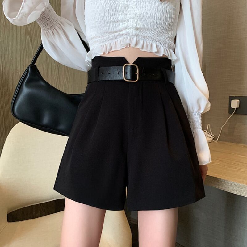 ウェストショーツ レディースサマー薄手スタイルワイドレッグパンツ 夏物 ブルマー ワイドパンツ YY-ファッション16124769034