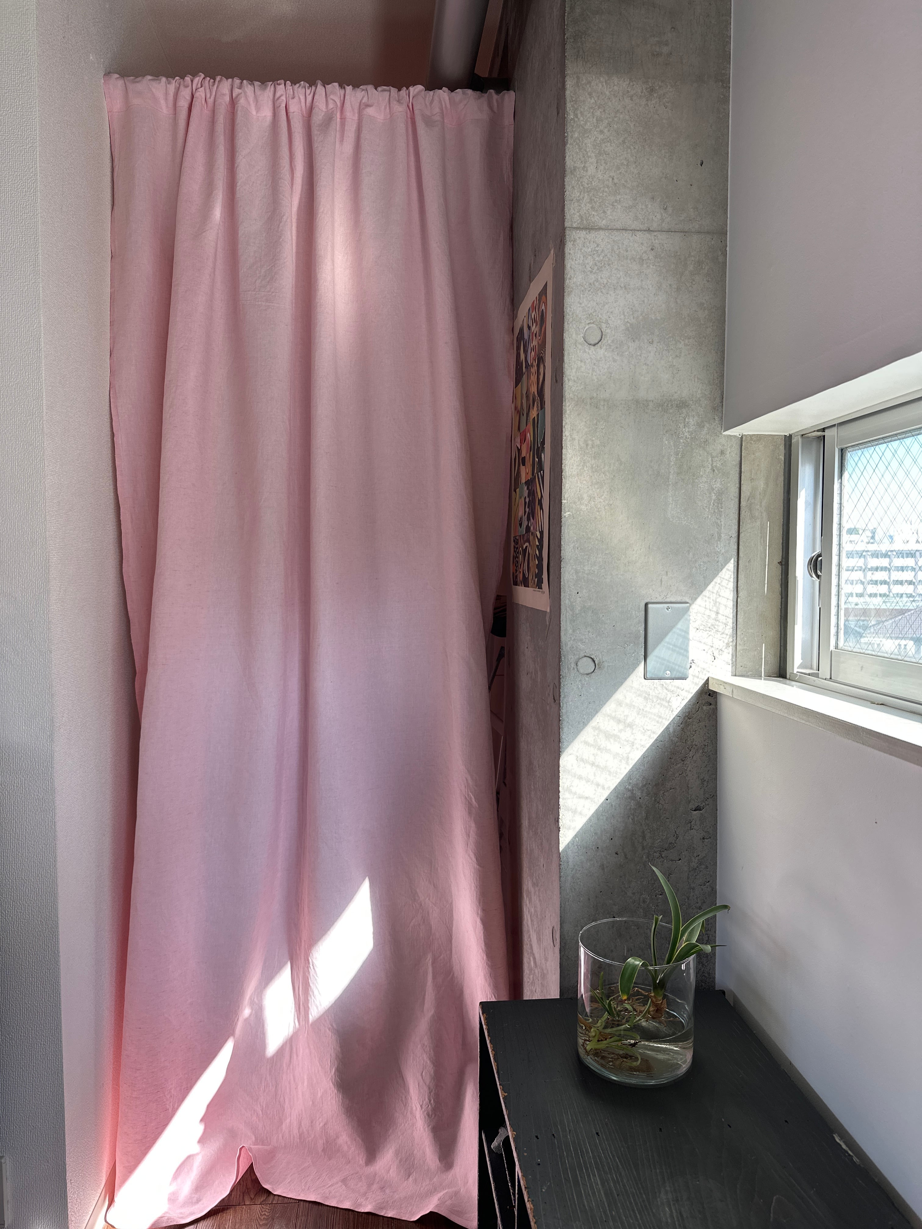 リトアニアリネンカーテン Purpleストライプ | nur vintage apartment