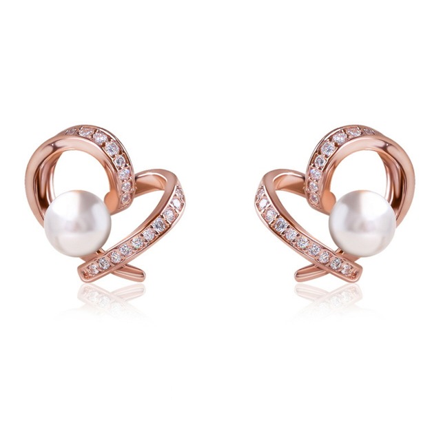 [国内発送] メネムハートパール ピアス(ピンクゴールド)