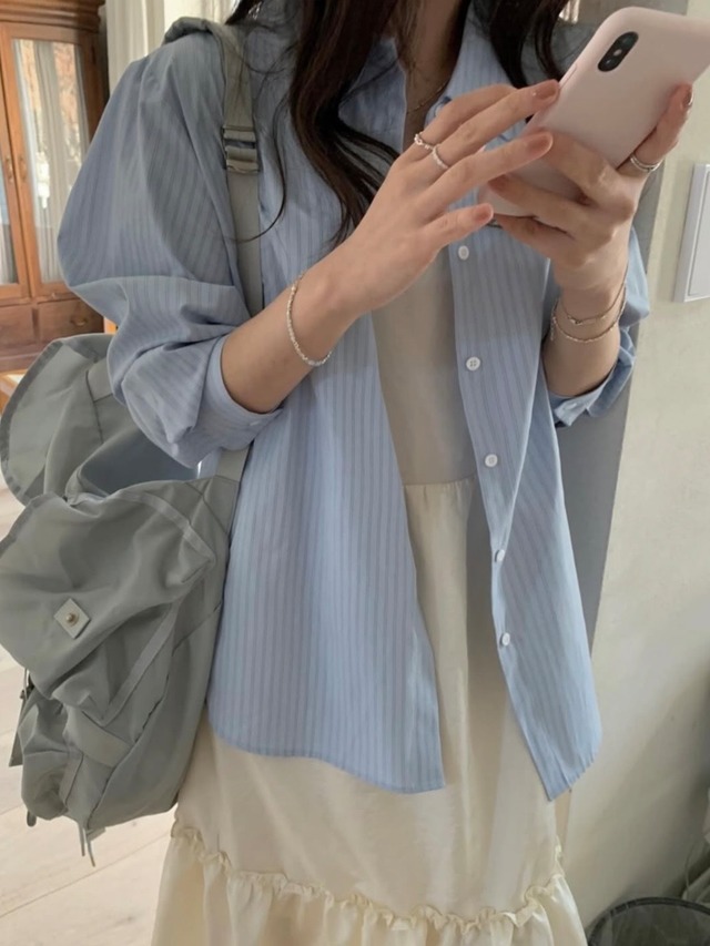 (予約) pretty young thing / Tone stripe shirt 3color　
