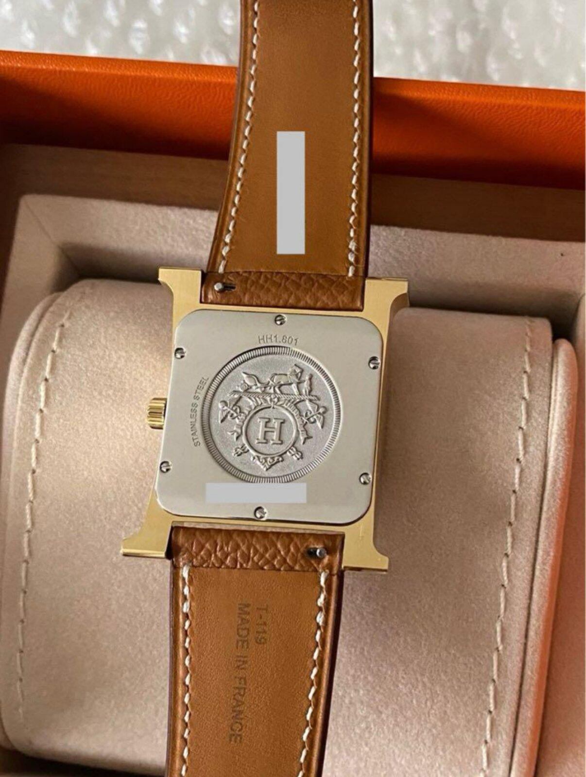 HERMES エルメス 腕時計 Hウォッチ GM 34㎜ ゴールド エプソン 