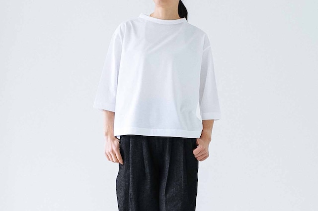 接触冷感 クールフィール　クロップドスリーブTEE