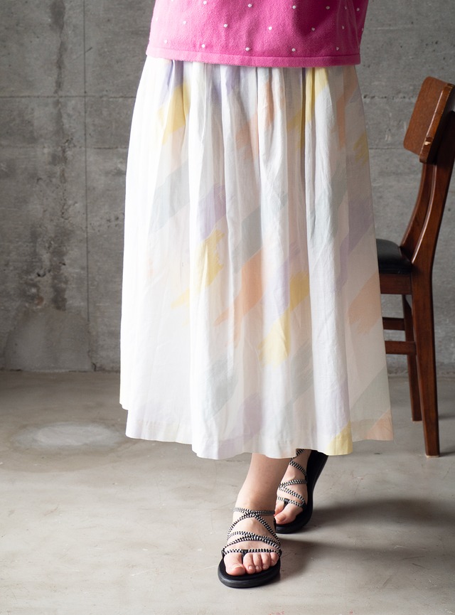 "Ann Stevens" 1980s Broadcloth brush stroke skirt