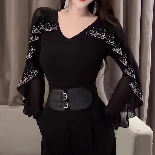 グリッターシアースリーブ・トップス ds0937