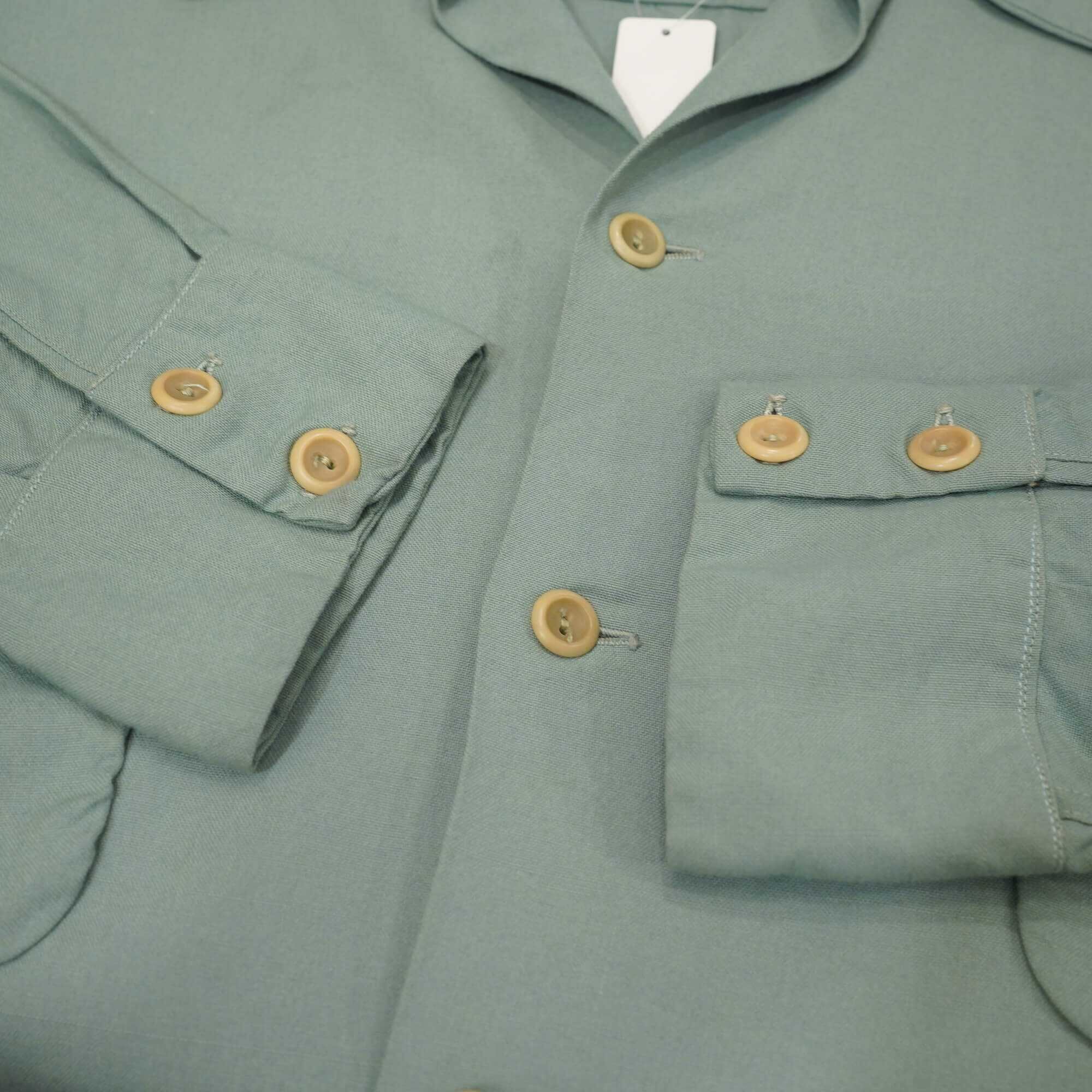 40s50s60s fisch 厚手 レーヨン シャツ L(XL位) ヴィンテージ レーヨン