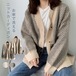 ニットカーディガン レディース 秋冬 ゆったり 秋服 トップス ショート丈 ふわふわ ニット カーディガン 厚手 オフィス アウター 長袖 スクール 大きいサイズ ストライプ 可愛い おしゃれ 暖かい