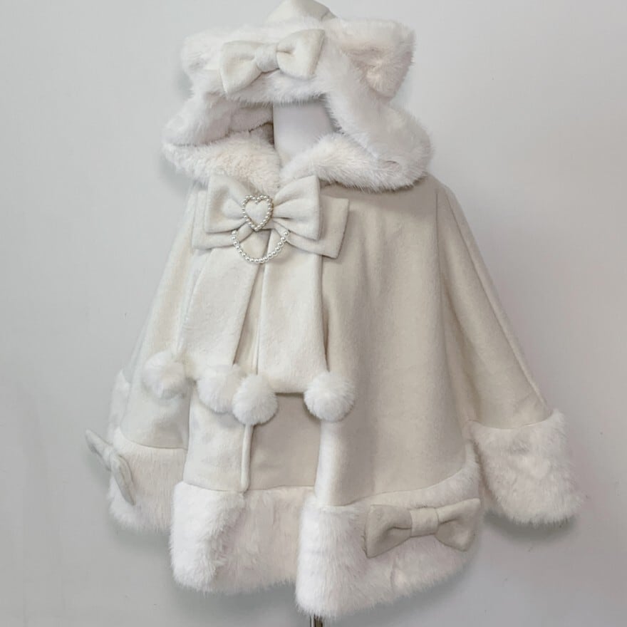 量産型ロリィタ 夢かわいい ネコ耳フーディ リボン 防寒 ふわふわ