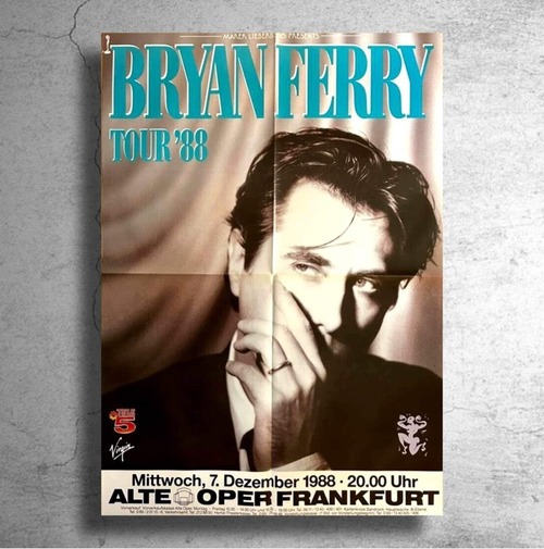 『ブライアン・フェリー』1988年ドイツでのライブ告知ポスター