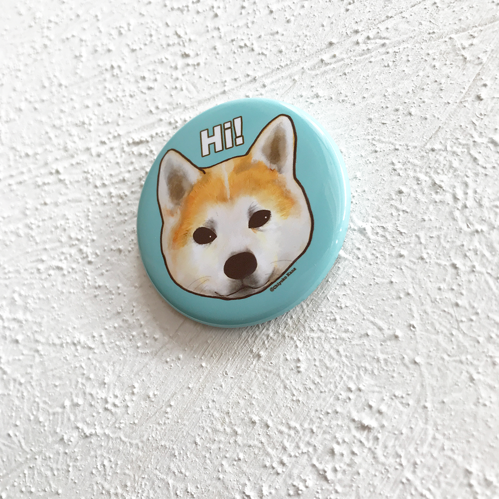 ［缶バッジ］こんにちは! Hi!［あきたいぬ］