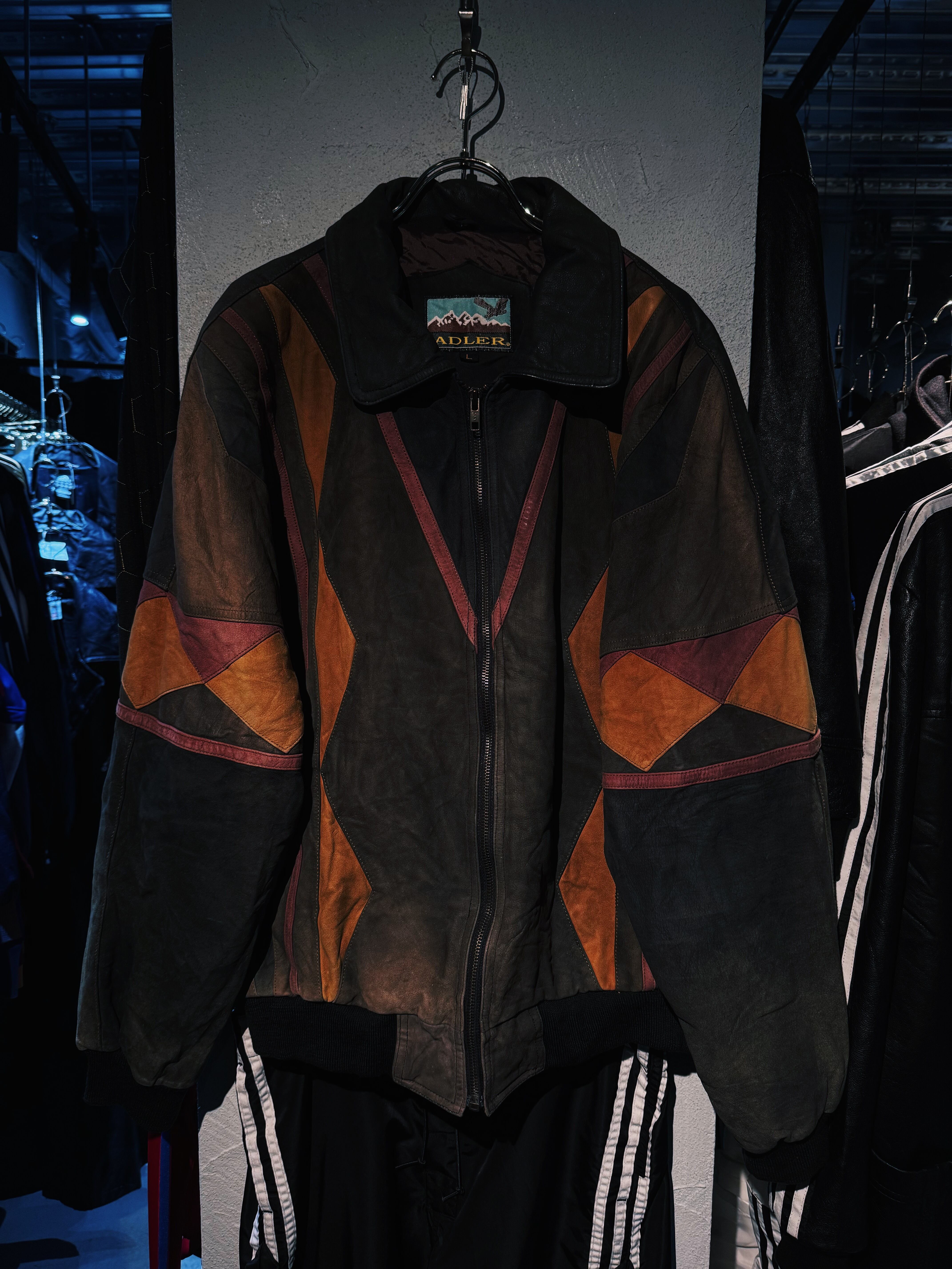 【D4C】"special" vintage switching design patchwork suede leather jacket