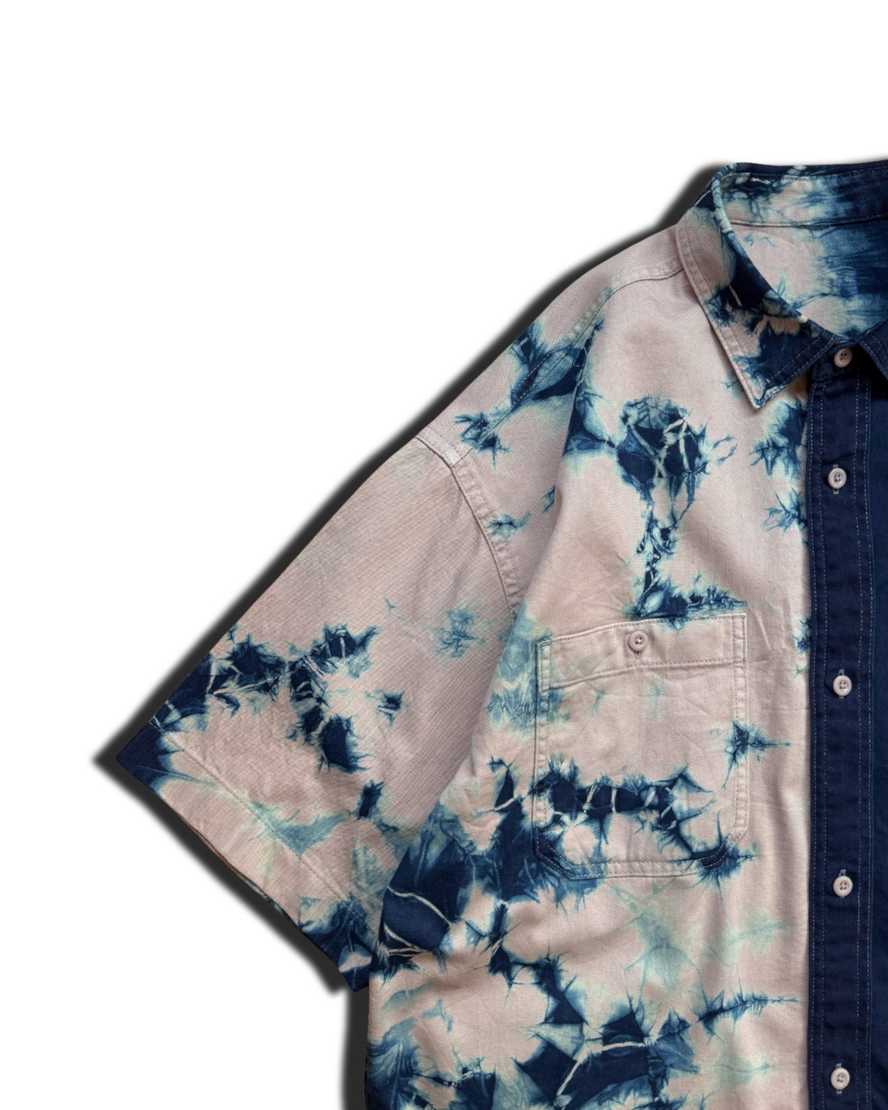 【数量限定販売】藍染めツイルワークシャツ　サンゴ