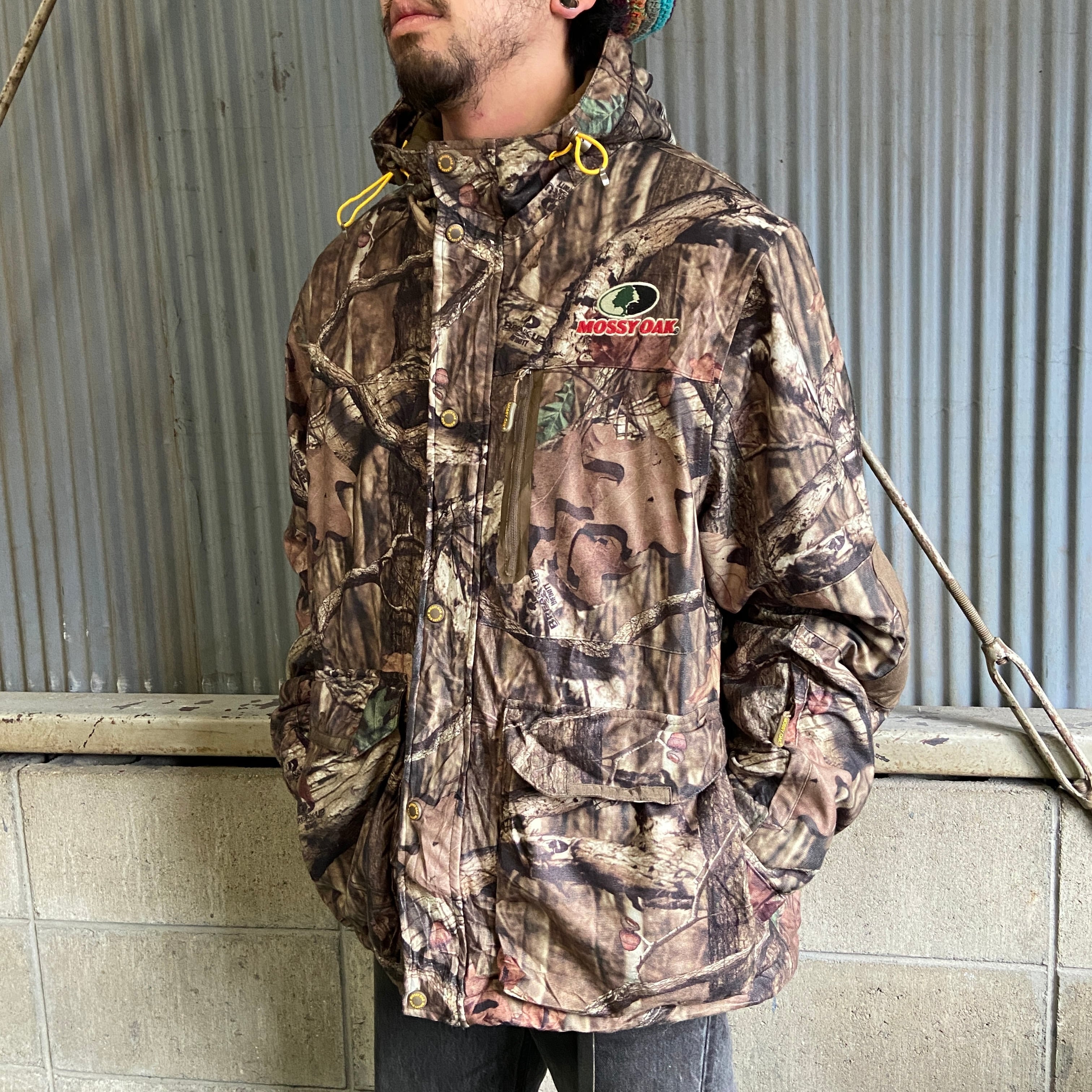 MOSSY OAK APPAREL リアルツリーカモ 中綿 ブルゾン パーカー メンズL 古着 迷彩柄 総柄 フーディー ブルゾン  【ワークジャケット】 | cave 古着屋【公式】古着通販サイト